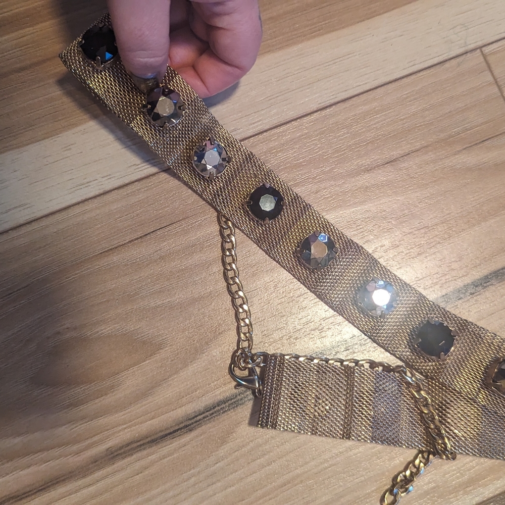 Vintage Chainmail Mesh Rhinestone Belt